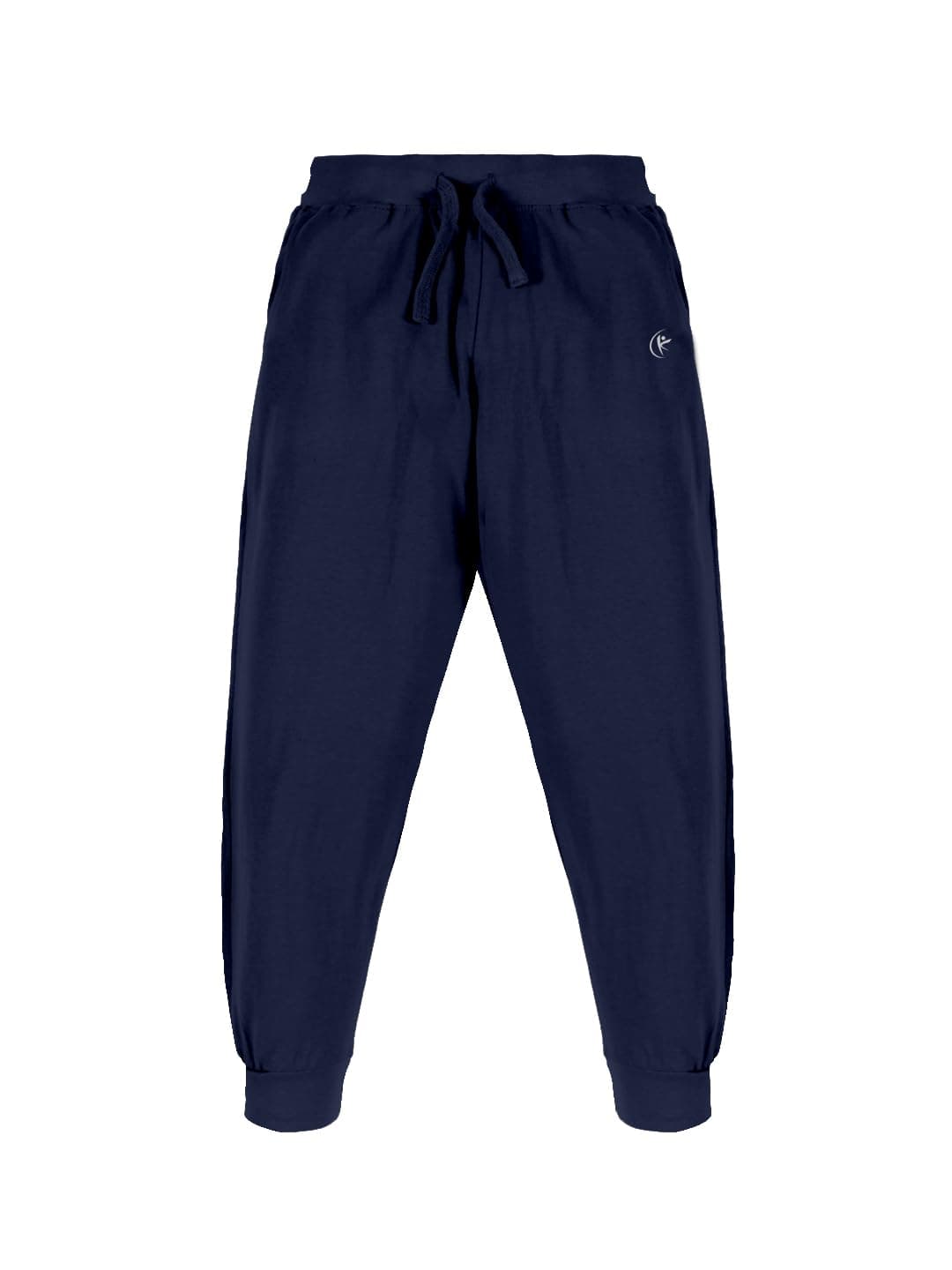 KiddoPanti 100% Cotton Track Pants for Boys & Girls | Soft Single Jersey Fabric | Elastic Waist with Drawcord | Full Length with Rib Hem & Pockets | Joggers and Lowers for Kids, Navy - 2-3Y