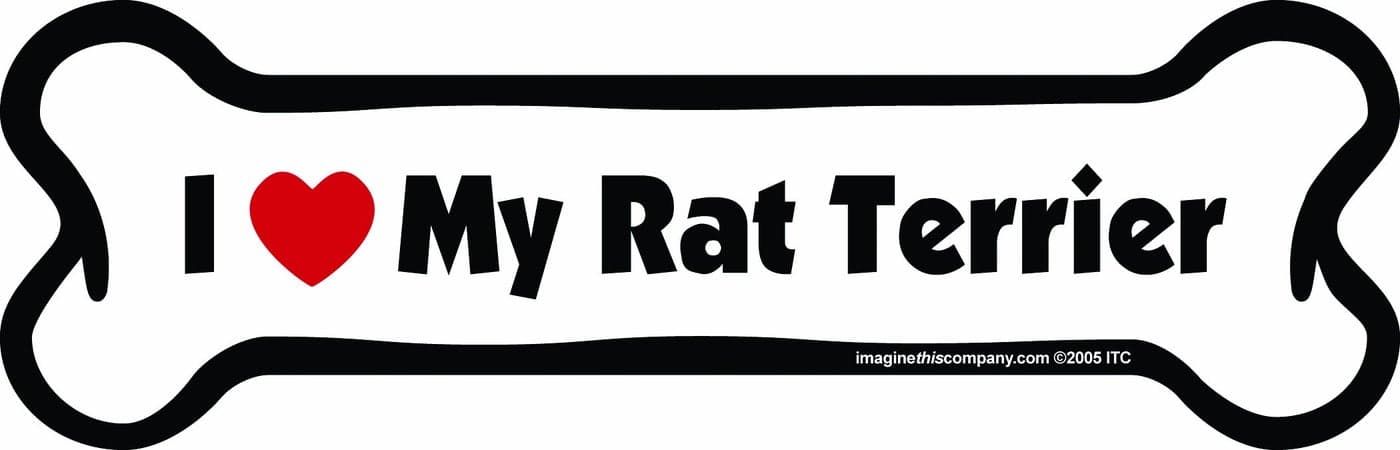 Imagine This Company I Love My Breed Bone Shaped Pet Magnet Removable Magnets for Cars Fridges Lockers More Stylish Pet Inspired Car Accessories 2 x 7 inches 1 Item WhiteBlack Rat Terrier