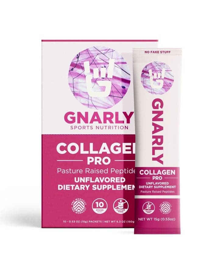 Collagen Peptides – Collagen Pro with Vitamin C, Zinc & Copper – NSF Certified Collagen Powder – Unflavored, 10 Stick Packs