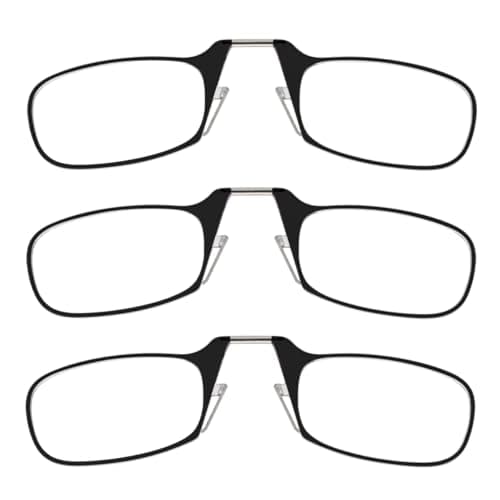 ThinOptics Readers Rectangular Reading Glasses, 3 Pack-Black, 44mm + 1.5