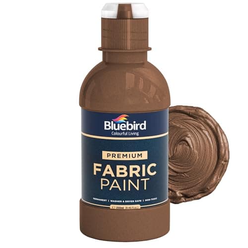 BLUEBIRD Fabric Paint Coffee Brown 85 Fl Oz Permanent Fabric Paints for Clothes Furniture Upholstery