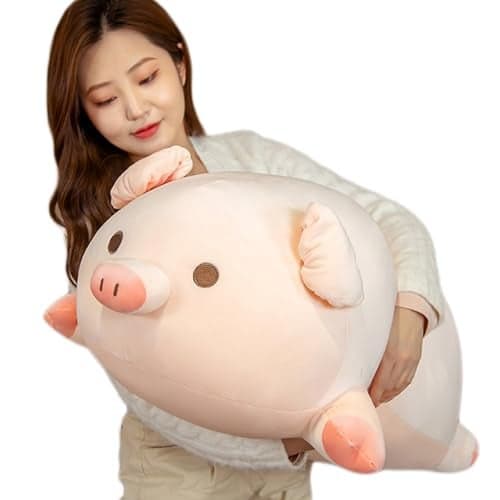 lannery Pig Stuffed Animal Hugging Pillow Soft Fat Pig Plush Toy Gifts for Kids Valentine Christmas Round Eyes 315