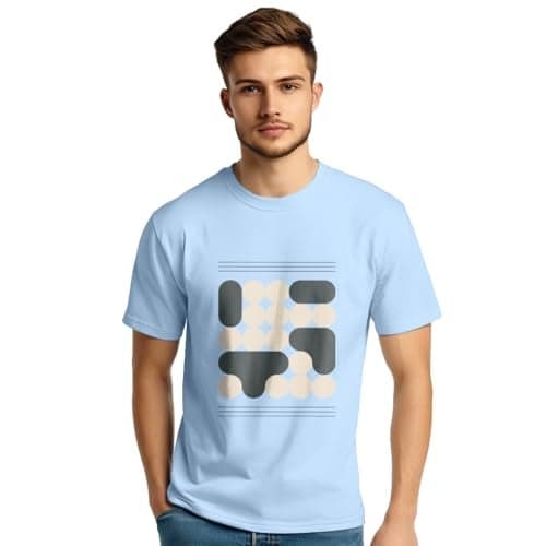 Nobero Men Printed Cotton T-Shirt(1M-TWTS-C0836-PBL2_Powder Blue_S)