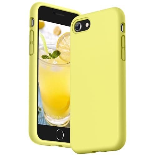 SURPHY Designed for iPhone SE Case, iPhone 8 Case, iPhone 7 Case, Liquid Silicone Phone Case for iPhone se 3rd 2nd SE 2022 SE 2020, Yellow