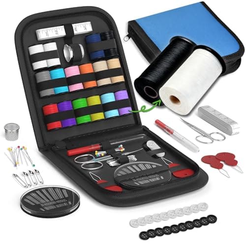 Sewing Kit Gifts for Grandma Mom Friend Traveler Adults Beginner EmergencySewing Supplies Accessories with ScissorsSewing Needles Thimble ThreadTape Measure etc Dark Turquoise S