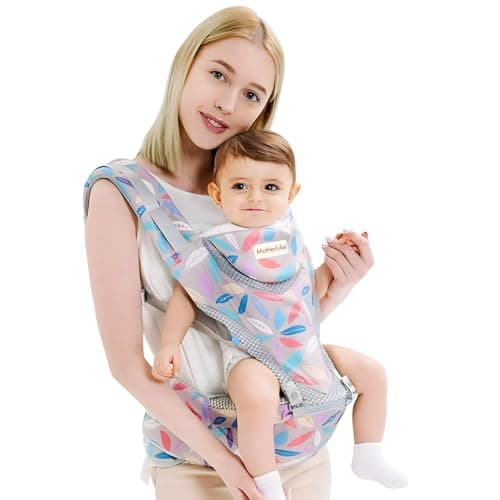 MotherLike Baby Carrier for 0 to 3 Year Baby | Ergonomic Kangaroo Bag with Detachable Soft Hip Seat | Baby Carrying Bag for Newborn & Toddler | 6-in-1 Baby Carrier with Pockets & Back Support (GGF44)