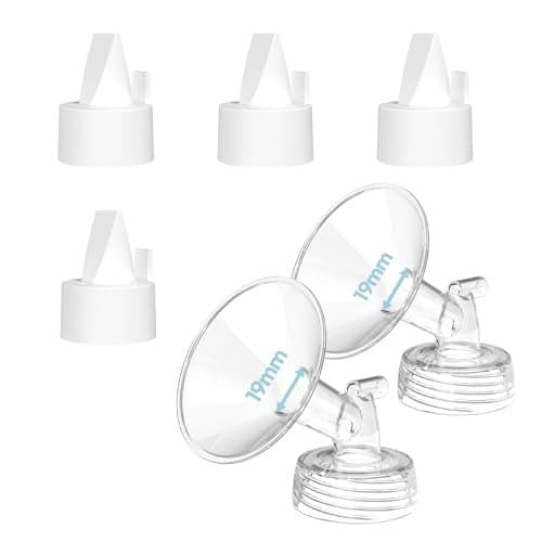 Flange Inserts for Spectra Spectra Replacement Pump Parts for S1S29 Plus Not Original Accessories Breast Pump Parts Include 2Pack 19MM Flanges and 4Pack Duckbill Valves