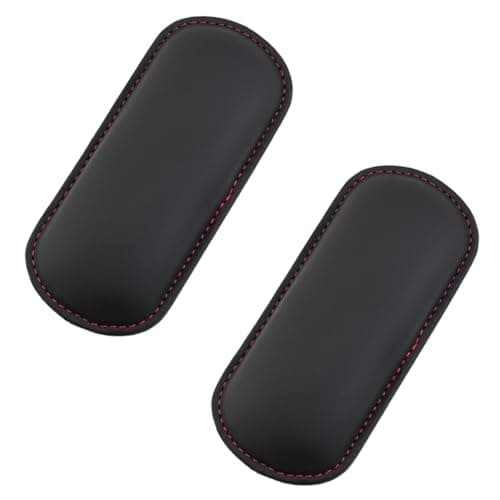 GAOLAOSY 2PCS Car Door Armrest Pads Soft Leather Memory Foam Car Arm Rest Cushion Pad for Elbow Leg and Knee Support Universal Comfortable Auto Center Console Pillow for Most Vehicles Black