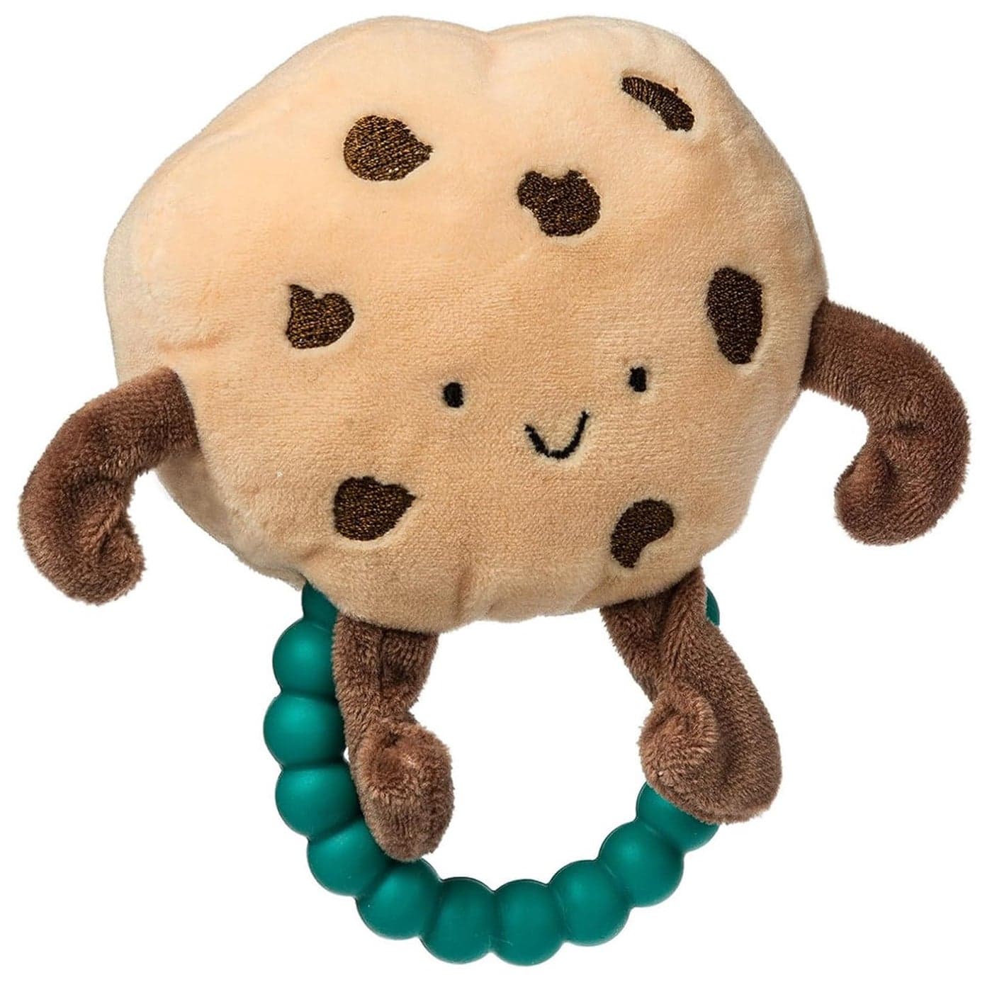 Mary Meyer Sweet Soothie Soft Baby Rattle with Teether Ring 5Inches Chippy Cookie