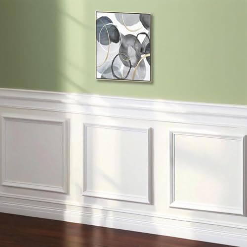 3 Set Peel and Stick Wall Molding Kit,24" x 24" Premade Self Adhesive Wainscoting Panels,Ready to Assemble Accent Molding Trim for Interior Wall Moulding Decor