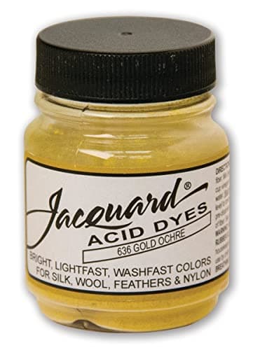 Jacquard Acid Dye for Wool Silk and Other Protein Fibers 12 Ounce Jar Concentrated Powder Gold Ochre 636