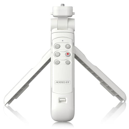 AODELAN Wireless Shooting Grip Tripod with Remote Control for Vlogging, for Sony ZV-E10,ZV-1,ZV-1 II, ZV-1F, a6100, a6400, a6600, a7 III, a7R III, a7R IV, a9, a9 II, Replace Sony GP-VPT2BT(White