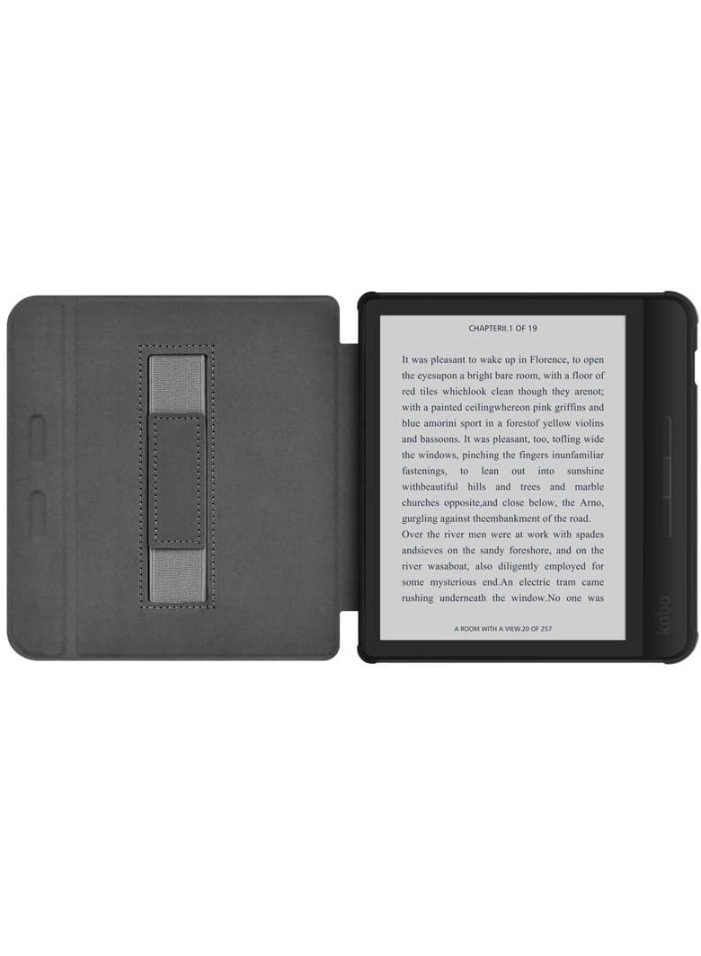 Case Compatible with Kobo Libra H2O, 7 inch Model N873 Case with Soft TPU Back and Hand Strap, Cover for eReader with Magnetic Closure
