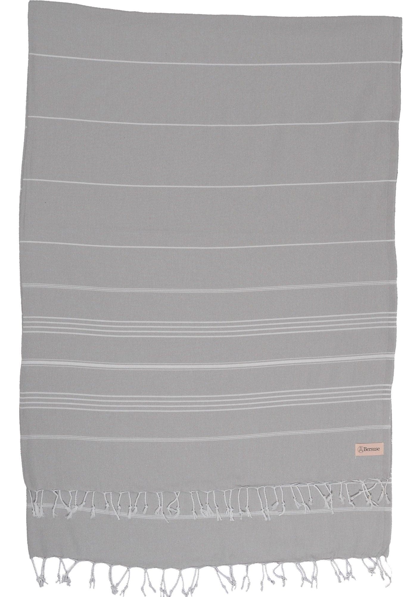 Bersuse Towels Anatolia XL Beach Blanket Throw Blanket Turkish Towel 100 Cotton ExtraLarge QuickDry Lightweight Premium Peshtemal Towel 61x82 Inches Silver Grey