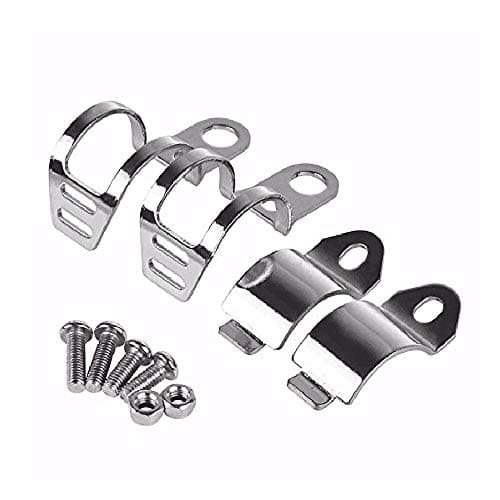 PerfecTech 1pair Metal Motorcycle Modified Turn Signal Light Indicator Mount Bracket Clamp 30-45mm (Chrome)