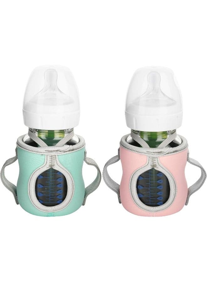 Beautyflier Glass Baby Bottle Sleeve Covers for Dr. Brown's Natural Flow Anti-Colic Wide-Neck Glass Baby Bottles