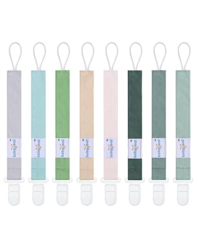 babygoal Baby Pacifier Clips 8 Pack Pacifier Holder Clip Fits for Most Pacifier and BinkiesNeutral Color