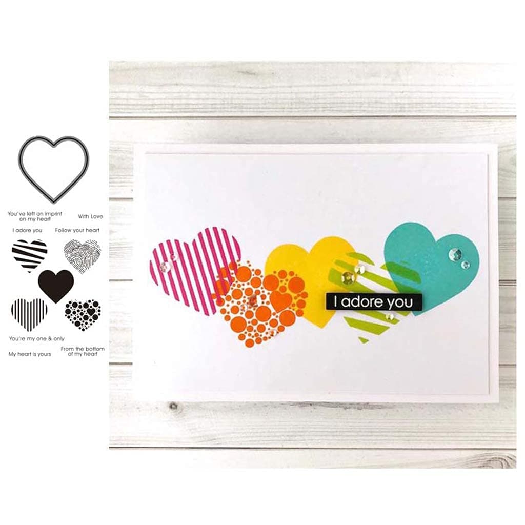 Heart Shape Silicone Clear Stamp and Die Sets for Card Making DIY Embossing Photo Album Decorative Craft