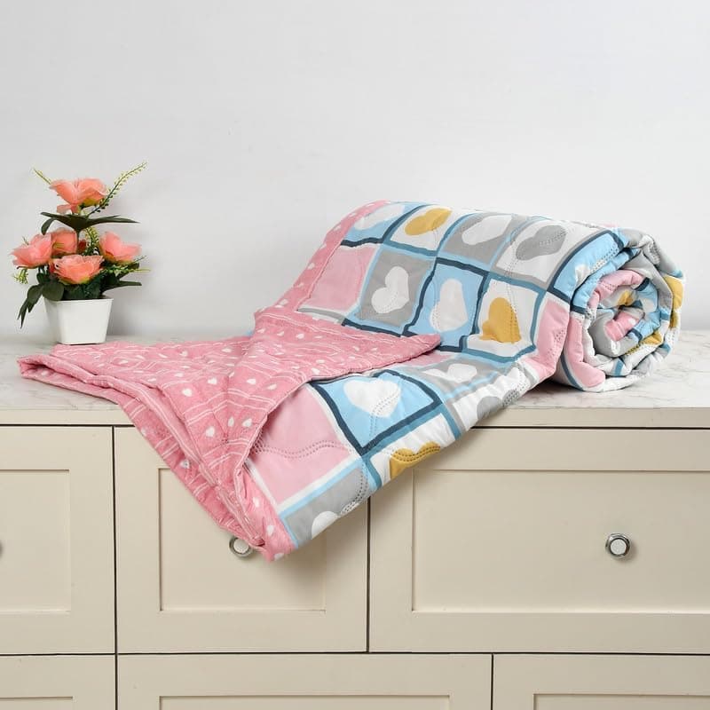 Innovative Edge Single Bed Comforter with Stitchless Ultrasonic Technology - Thread-Free Durable AC Quilt - No Fraying Pinsonic Blanket, Machine Washable Soft Microfiber Bedspread