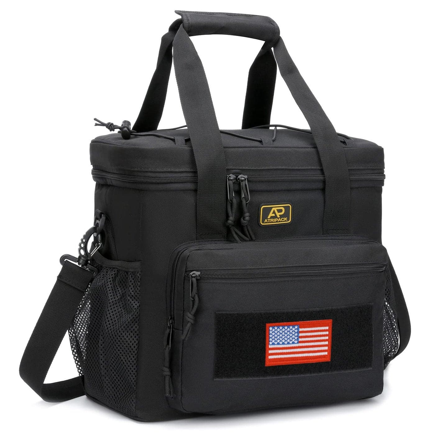 Lunch Box for Men Tactical Lunch Bag MOLLE Webbing Leakproof Insulated Large Lunch Cooler Women Adult Meal with Adjustable Shoulder Strap Durable Lunch Pail Black