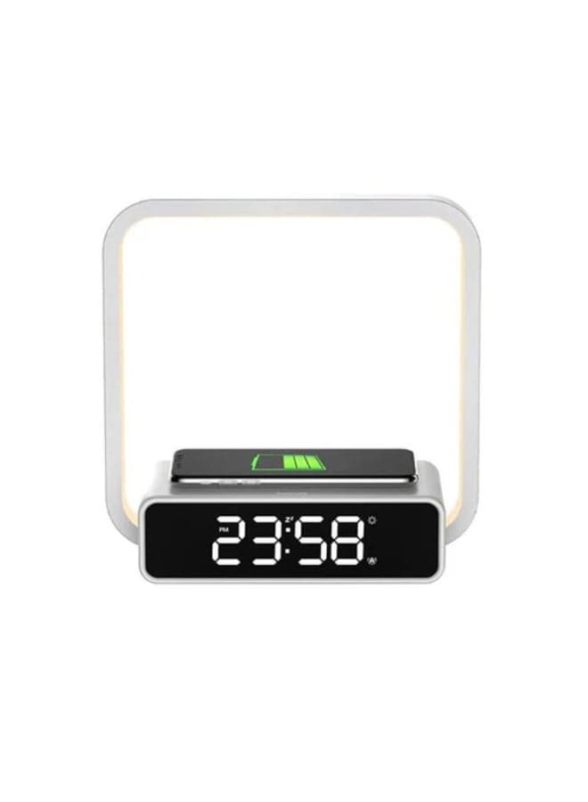 CRONY table clock Wireless Charging Electronic Alarm Clock,Touch LED Night Light Bedside Lamp,, with Ambient Light, Suitable for Bedroom and Home