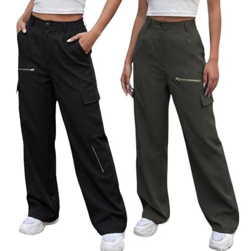 GRECIILOOKS Women Cargo Pant | Women Trousers | Women's HIGH-Waisted Pant (Available in Plus Size and Combo Pack of 2)