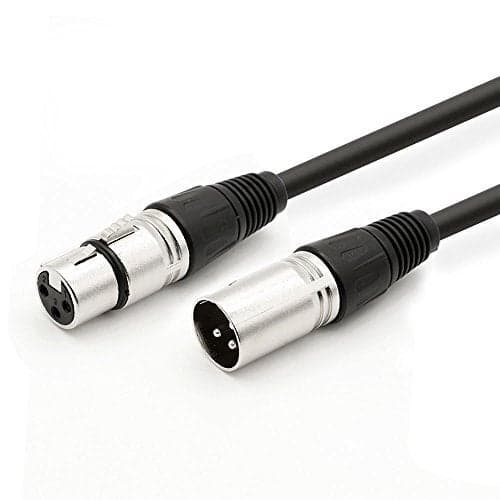 DREMAKE 33FT XLR Cable - Male to Female Balanced Patch Cord for Microphone, DJ, Pro & Live Sound - Black