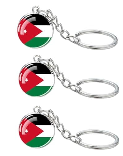 LLBFHH 3 Pcs Jordan Flag Key Chain,Cool Keychain for Car Keys, Stainless Steel Keyrings & Keychains,Used for Home Decoration, Jewelry Hanging Decorations.
