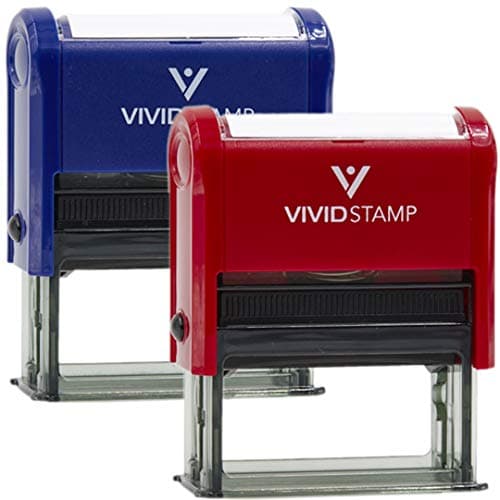 Accepted/Rejected by Date Self Inking Rubber Stamp - 2 Pack (Blue Ink/Red Ink) Medium