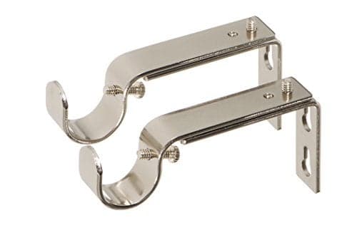 Ivilon Adjustable Brackets for Curtain Rods for 78 or 1 Inch Rods Set of 2 Brushed Nickel