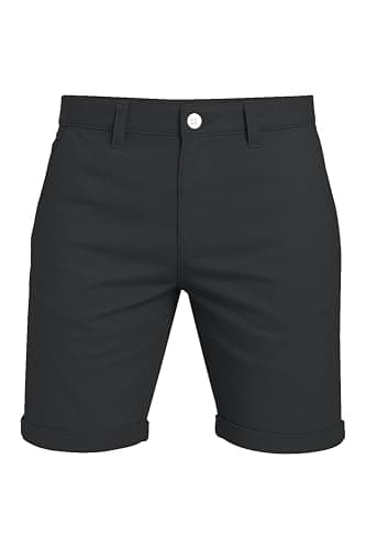 WESTACE Mens Chino Shorts Casual Cargo Combat 100% Cotton Half Pant (38, Dark Grey)