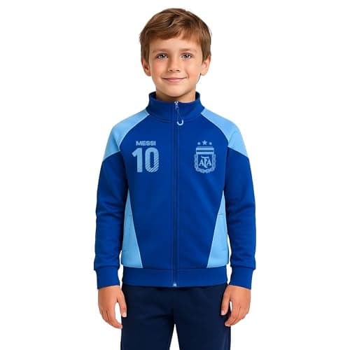 Icon Sports Officially Licensed Argentine Football Association Lionel Messi Track Jacket - Unisex Kids - AFA087TJ Blue YXL