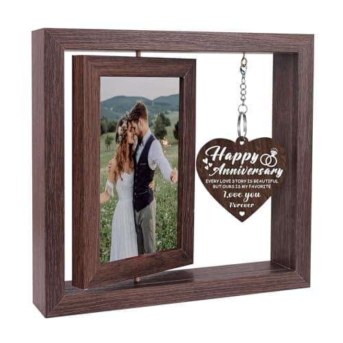 Boiveco Happy Anniversary Picture Frame Gifts for Men Women, Anniversary Wedding Gift for Her Him Boyfriend Girlfriend Wife Husband Couple, Display Two 4x6 Photos