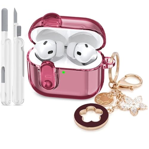 Case for Apple Airpods iPods Pro 3 Cases Cover Clear 2025 Cute Women, VISOOM Cute Air Pods Pro 3 Case Clear Transparent Airpods iPods Pro 3rd Gen Protective Cases with Keychain/Lock/Cleaning Kit