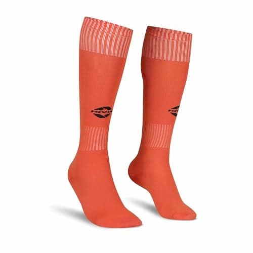 Nivia Plain Encounter Football Stockings for Men & Women, Knee Length Stockings, Football Socks, Soccer Socks, (Orange/Black) Size-M