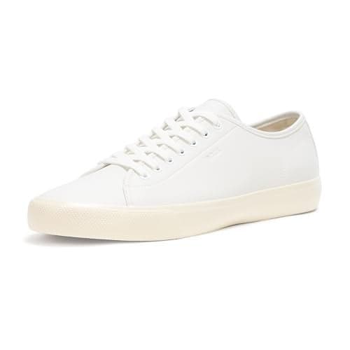 BOSS, Aiden Logo Block Leather Low Top Sneaker, Milk, 10
