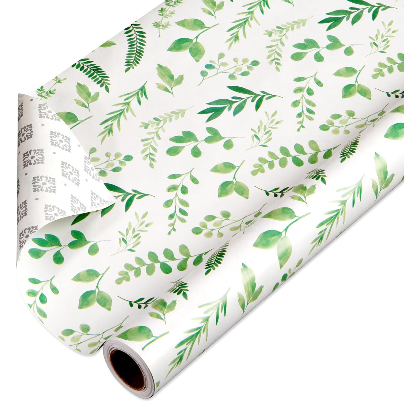 American Greetings 175 sq ft Reversible Wrapping Paper for Weddings Bridal Showers Anniversaries Birthdays and All Occasions Greenery and Damask 1 Roll 30 in x 70 ft