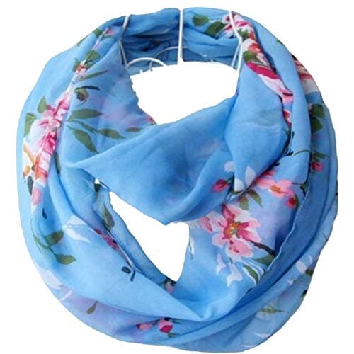 Tapp C. Multicolor Floral Print Infinity Scarf - Blue