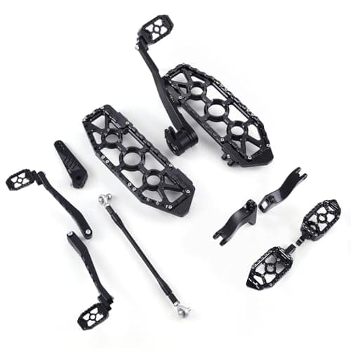 TOPRAMETAL for Harley Touring Floorboards MX Footboards with Gear Brake arm Shifter Levers 20142024 All Black