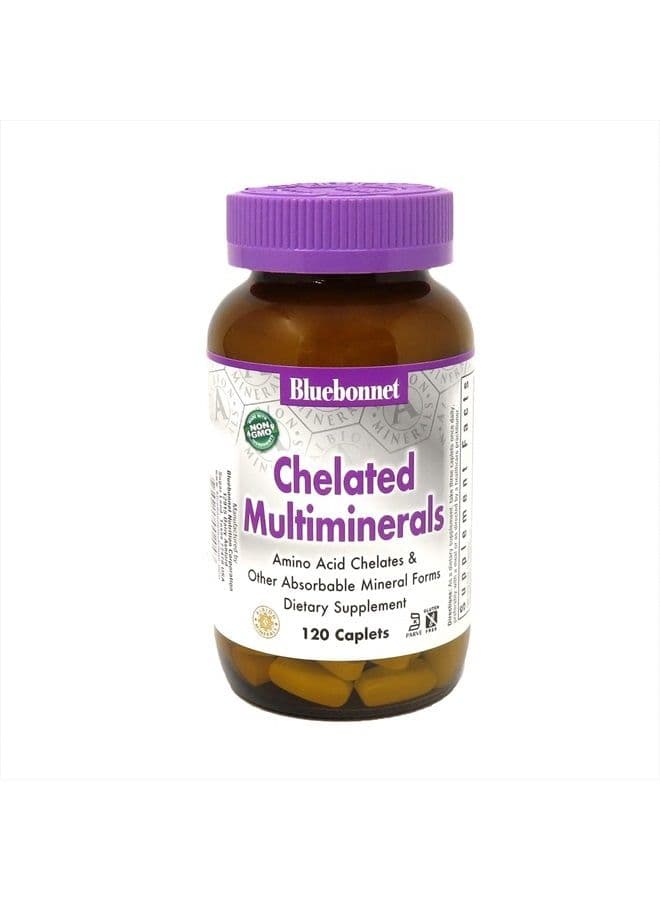 Nutrition High Potency Chelated Multiminerals, Albion Chelated Minerals, Soy-Free, Gluten-Free, Non-GMO, Kosher Certified, Dairy-Free, 120 Caplets, 40 Servings