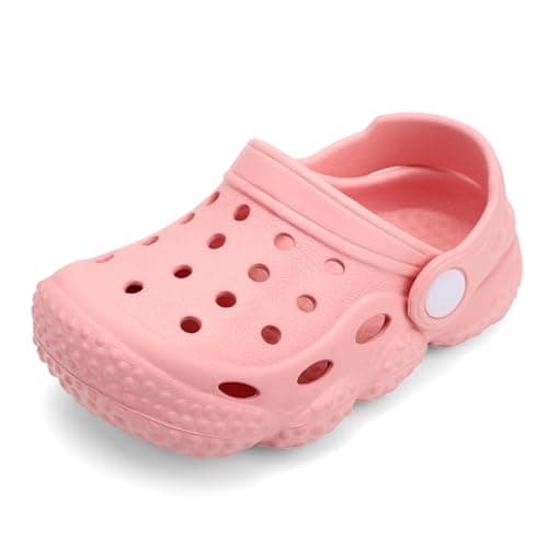 INMINPIN Baby Clogs Garden Shoes Newborn Infant Lightweight Breathable Beach Pool Sandals Non-Slip Baby Boys Girls Water Shower Summer Shoes Splay Naturally, Pink, 12-15 Months Infant