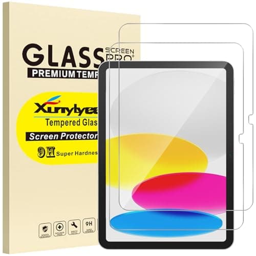 XunyLyee 2 Pack, Screen Protector for iPad A16 11th/10th Generation (2025/2022 Model) Bubble Free Tempered Glass Film Easy Installation