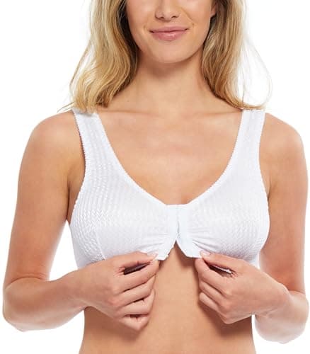 Carole Martin Full-Freedom Comfort Front Closure Bra for Women, Wireless (38, White)