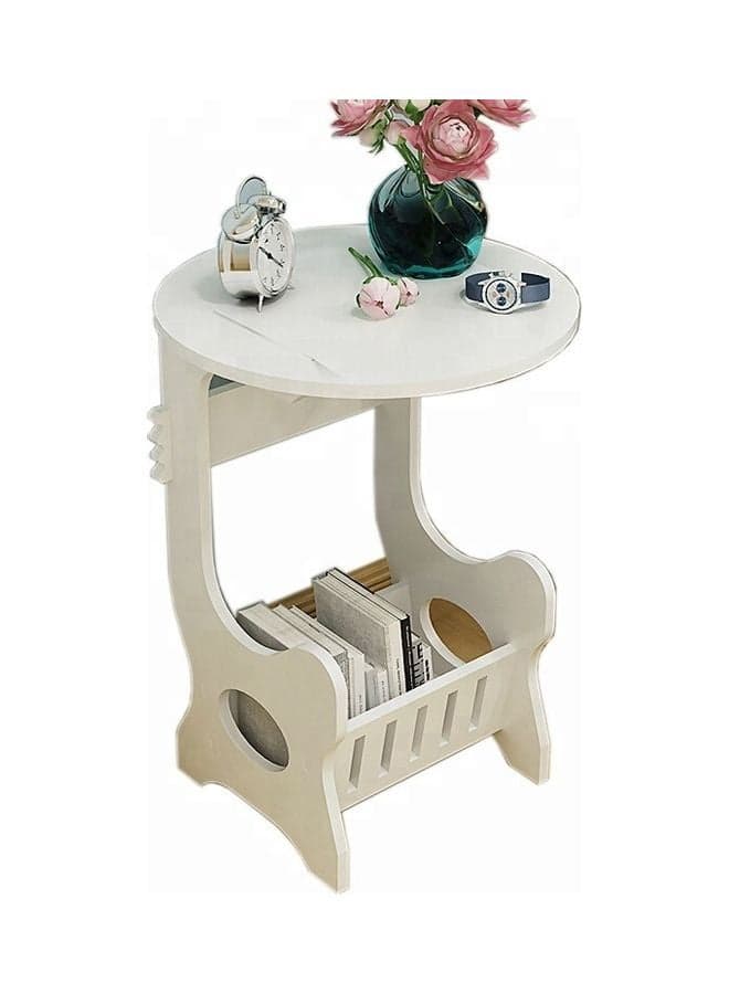 Moveable Wood Bedside Table Storage Stand White