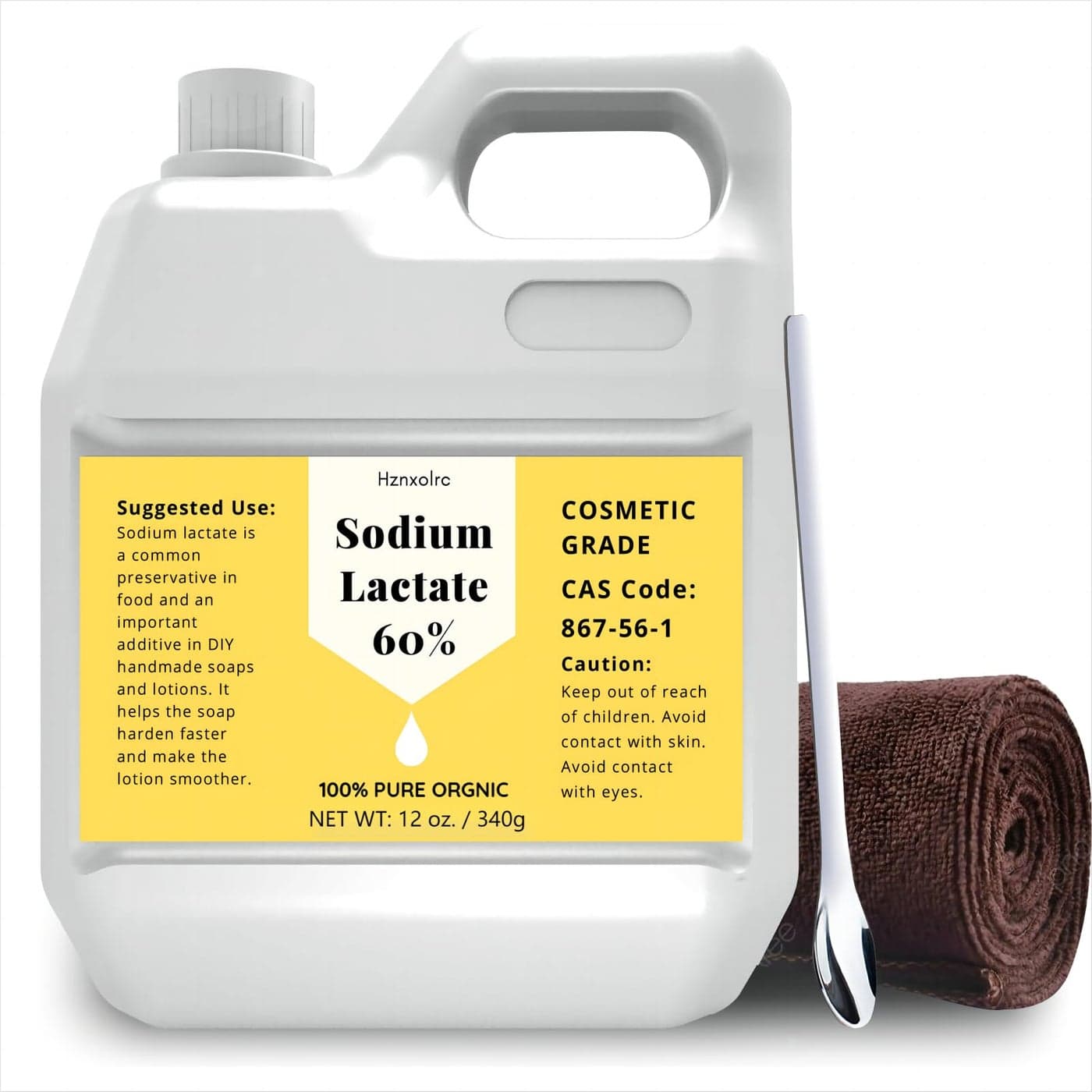 12 oz Net Wt Sodium Lactate for Soap Making Lotions Premium Sodium Lactate Liquid 60 Concentration Cosmetic Grade Moisturize AntiAging Makes Soap Harder and Unmold Faster