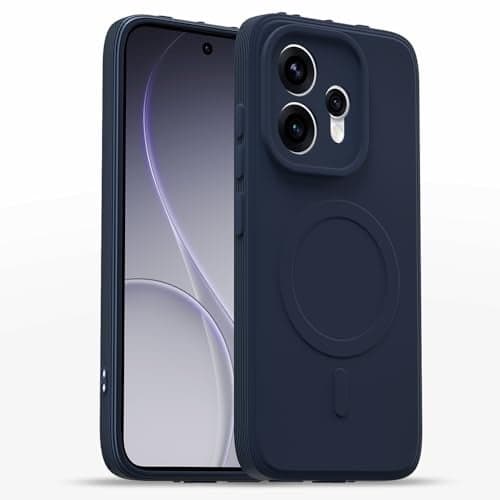 Outlouders Back Cover for Oppo Reno 15 5G Soft Matte Silicone Cover with Slim Fit | Mag-Safe Logo (Not Mag-Safe Compatible) | Shockproof | Camera Protection Bumper Case (Blue)