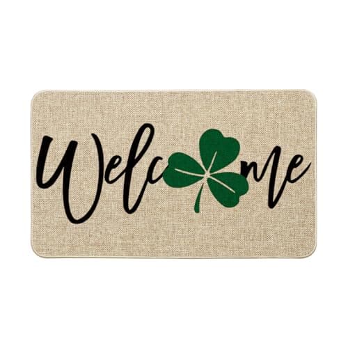 Artoid Mode Shamrock Welcome Doormat Seasonal Holiday St Patricks Day LowProfile Yard Floor Switch Mat for Indoor Outdoor 17 x 29 Inch