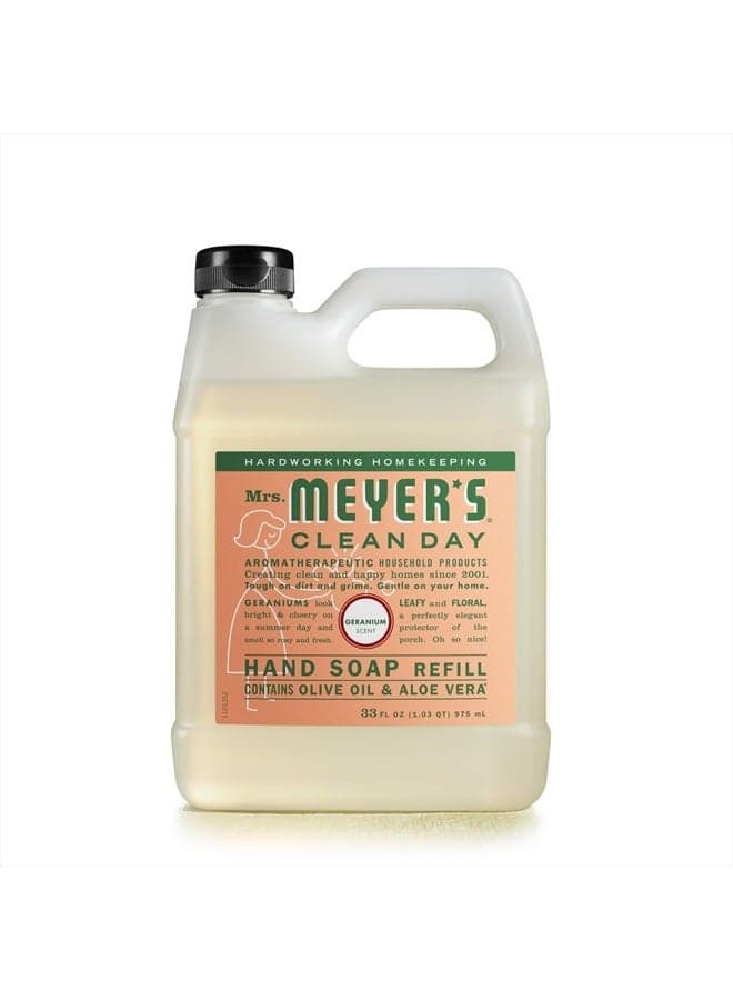 Hand Soap Refill, Made with Essential Oils, Biodegradable Formula, Geranium, 33 fl. oz
