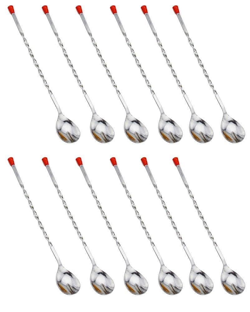 11Inch Stainless Steel Bar Spoons TwistNeck Barware Mixing Spoon Set of 12