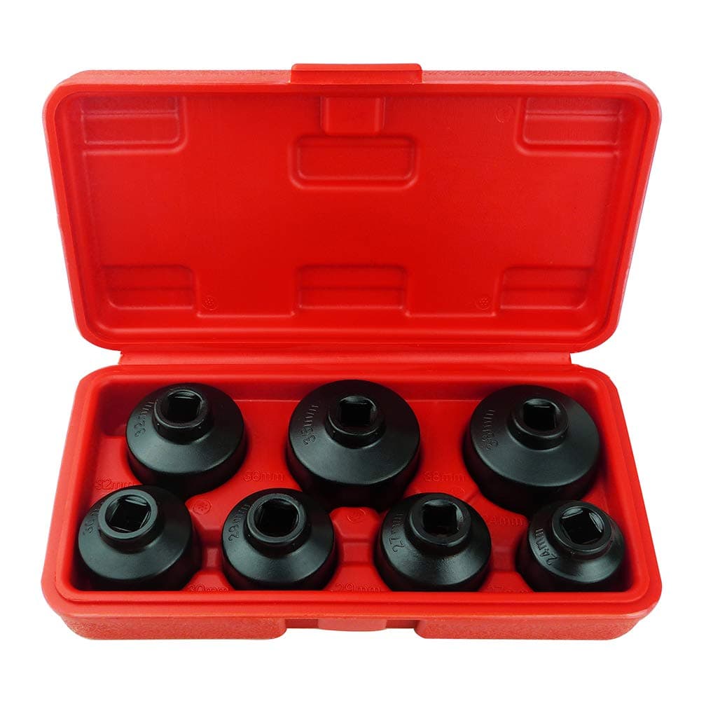 7Piece Oil Filter Socket Set Includes 24mm27mm29mm30mm32mm36mm38mm Cap Wrench Tool Kit Compatible with Mercedes Benz VW BMW and so on